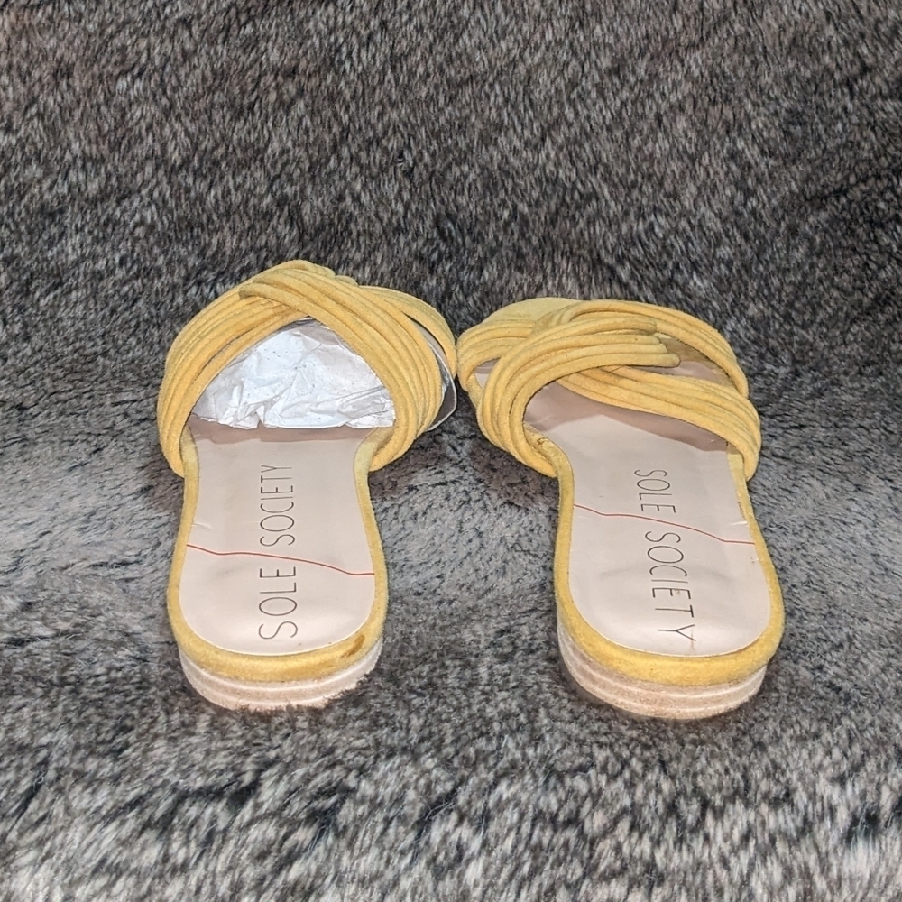 Sole Society Dahlia Suede Knotted Slide Sandal Spicy Mustard Women's 9.5 - Picture 5 of 8